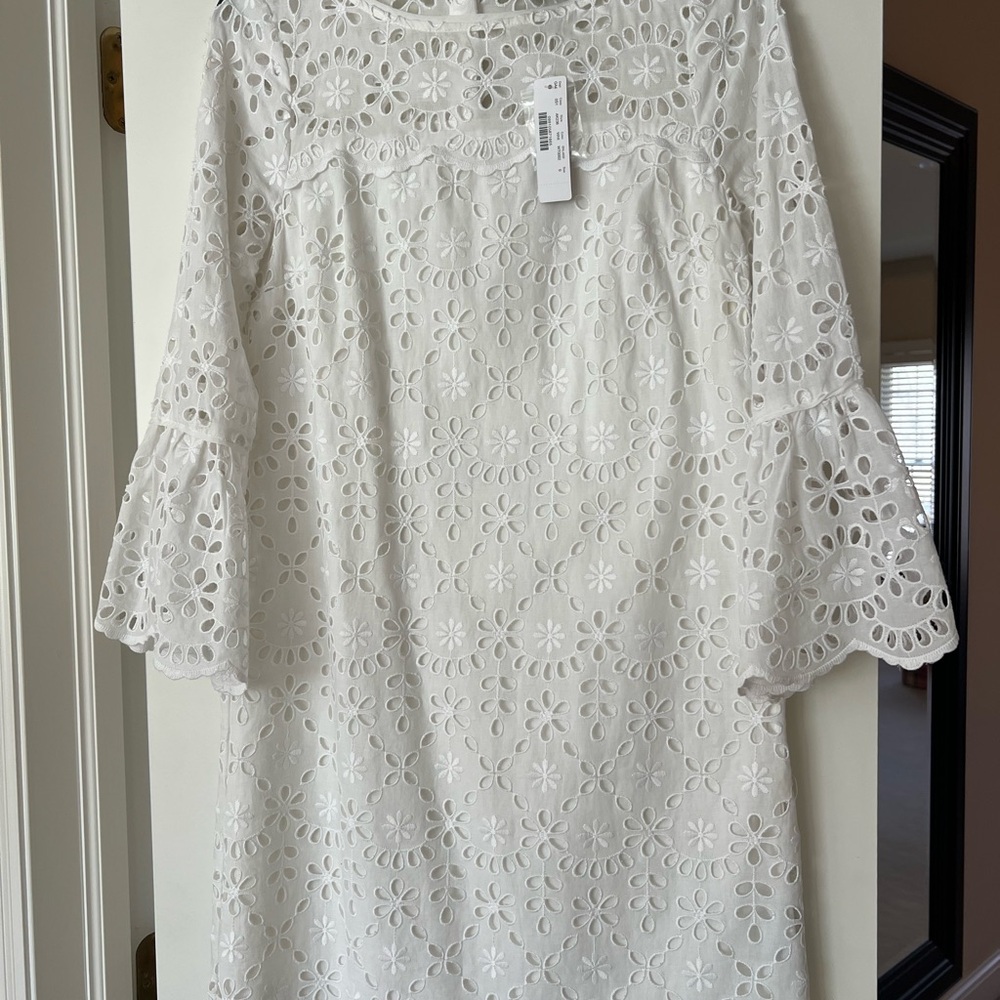 Elegant White Eyelet Dress